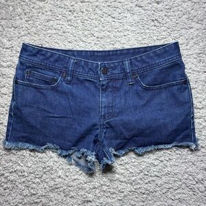 Tory Burch Shorts Womens 26 Cut Off Style Raw Hem Frayed Edge Low Rise Denim